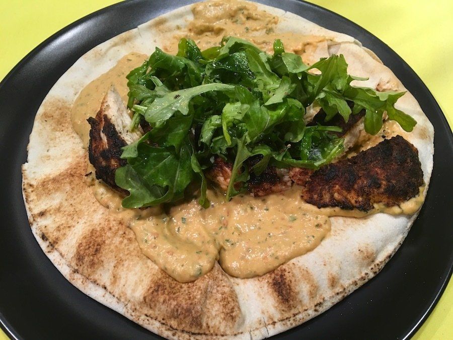 Open Faced Grilled Spiced Chicken Breast Sandwich